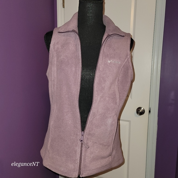 Columbia Lavendar Zipup Sleeveless Fleece Jacket Sz: Small - Picture 5 of 9